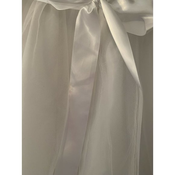 Girls Little Angels White Dress Sz 12 Communion Flower Girl Bridal Tulle Party - Picture 6 of 11